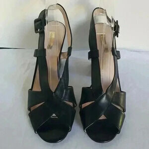 Louie et Cie 10M sling back open toe leather heels